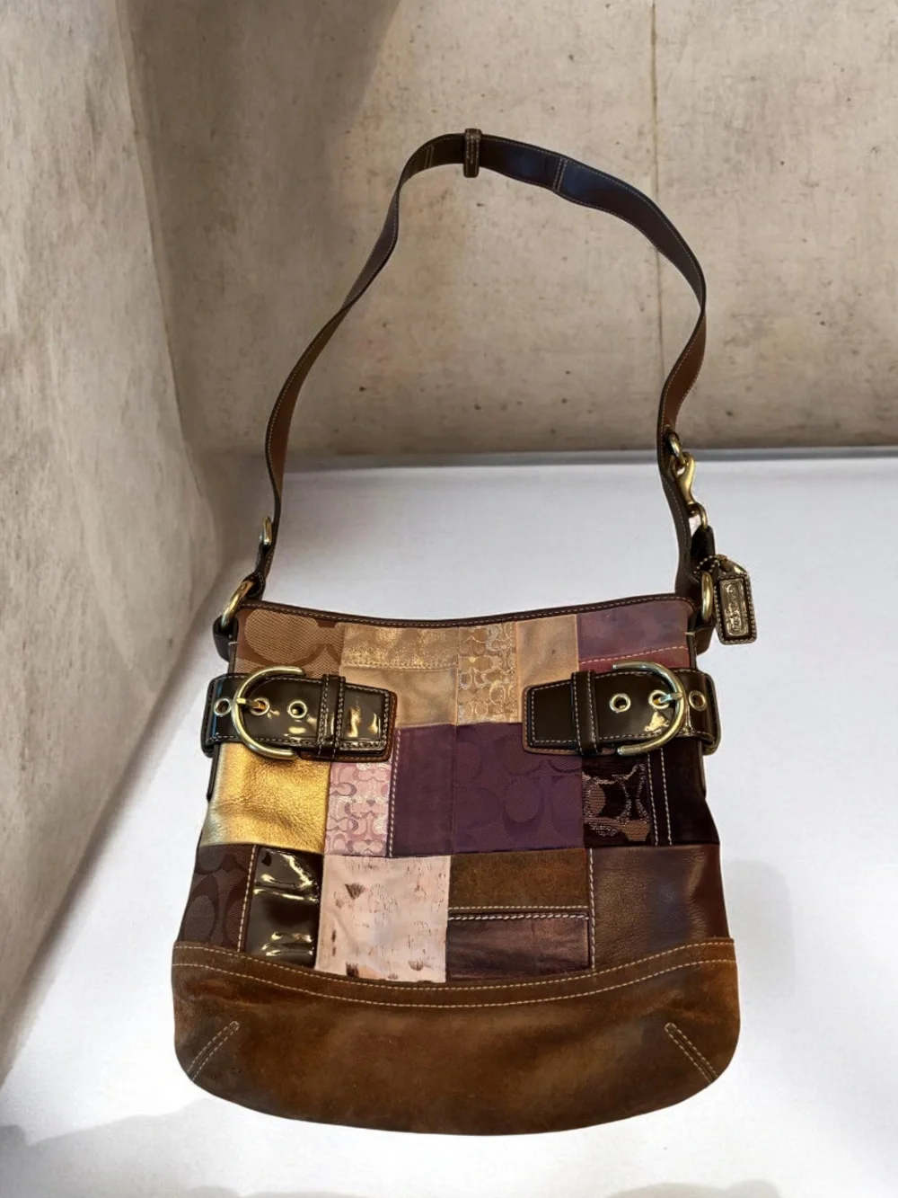 Vintage Coach Patchwork Leather   Crossbody/Shoulder Bag K05S-3573